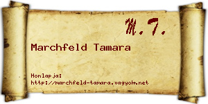 Marchfeld Tamara névjegykártya